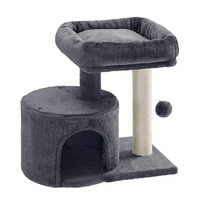 Tour d'arbre à chat en peluche grise moderne en bois massif usine personnalisée grand chat escalade grattoir Condo sisal emballage de lit