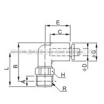 ข้อต่อเกลียวนอกแบบ Xinkelong L รุ่น KPL-601 ข้อต่อโลหะสำหรับระบบนิวเมติก - Product Image 3