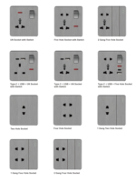 Interruptor de Pared Industrial Universal, Enchufe Doble de Plástico 146*86, Multi-USB Tipo C, 13A, Enchufe para Hospitales, Estándar UK/US
