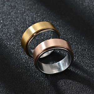 Anéis Giratórios Clássicos em Aço Inoxidável em Forma de Coração para Alívio da Ansiedade com Acabamento em Ouro Escovado - Product Image 6