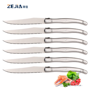 Ensemble de 6 couteaux à steak en acier inoxydable <span class=keywords><strong>Laguiole</strong></span> cuillère à café Fourchettes à dîner Couteaux de cuisine <span class=keywords><strong>Couteau</strong></span> de table dentelé 4.5 pouces - Product Image 1