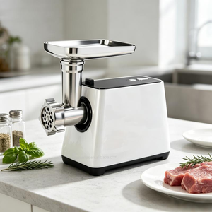Hachoir à <span class=keywords><strong>viande</strong></span> domestique 1200W avec moteur <span class=keywords><strong>en</strong></span> cuivre, fonction de verrouillage, marche arrière, anti-blocage, 3 types de disques métalliques, kit saucisses et kibbeh - Product Image 4