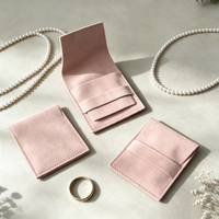 En stock, prêt à être expédié, pochette à bijoux en microfibre rose, enveloppe pour le rangement des bijoux, sac de rangement pour bijoux, emballage pour marque de bijoux