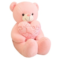 Ours en peluche Cœur Violet, Géant Taille Humaine, pour la Saint-Valentin, Poupée Animal en Peluche Super Douce, Coussin Long pour Dormir