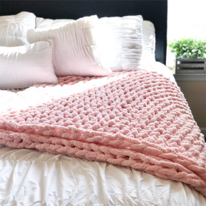 Chunky Knit Luxury <strong>Throw</strong> Blanket <strong>Knitted</strong> Soft Polyester Chenille Baby Blanket - Product Image 3
