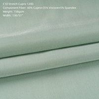 C10 Stretch Cupro Matériel Solide Couleur Bemberg Mode Tissu Pour robe, chemise, jupe, vêtements décontractés, robe de soirée