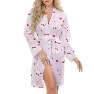 Vente chaude Dames À Manches Longues Chemises De Nuit Confortable Sexy Imprimer Peignoirs pour L'été En Gros Chemise De Nuit Imprimer Demande - Product Image 2