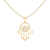 Milskye Offre Spéciale femmes bijoux 18k or plaqué 925 argent marquise zircon hansa main pendentif collier
