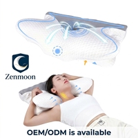 Oreiller ergonomique Zenmoon en mousse à mémoire de forme, refroidissant, pour le cou, soulagement efficace de la douleur pendant le sommeil