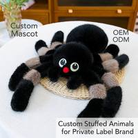 Fabrication OEM ODM : Développement de projets de jouets en peluche araignée réalistes, production en gros, animaux en peluche personnalisés, décoration d'Halloween, peluche gothique