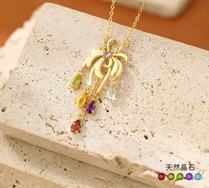 9 Dainty <b>Water</b> Drop <b>Crystal</b> Colorful Fireworks Tassel Necklace 3*5mm Pear Cut Natural Stone 925 Silver Gold Plated Jewelry - Product Image 2