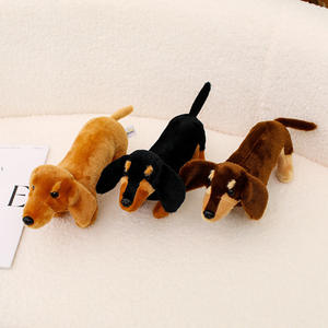 Boneka Anjing Dachshund Super Lembut Unisex, Boneka Kecil Realistis yang Lucu untuk Menenangkan, Isi Kapas PP dan Jaring untuk Mengurangi Stres - Product Image 2