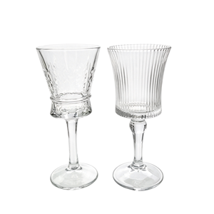 Verre à pied gaufré de luxe, gobelet polyvalent en cristal sans plomb pour mariage, fête, décoration de table à la maison - Product Image 2
