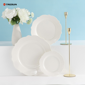 Tùy Chỉnh Tốt New Bone Trung Quốc Trắng Bộ Bữa Ăn Tối Khách Sạn Sang Trọng Bộ Sưu Tập Đồ Ăn Tấm Và Bát Bộ Đồ Ăn Đặt Đám Cưới Bát Đĩa - Product Image 2