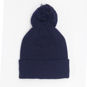 Personnalisé Hiver 30% Laine 70% Acrylique <span class=keywords><strong>Bonnet</strong></span> Épais Tricoté Femmes <span class=keywords><strong>Bonnet</strong></span> Chapeaux De Noël Avec <span class=keywords><strong>2</strong></span> Pom Pom - Product Image 2