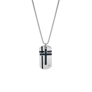 Classic Fashion Custom Smooth Dog Tags Pendant Stainless Steel Cross Enamel <b>Necklace</b> <b>for</b> <b>Men</b> - Product Image 2