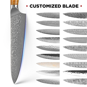 Coltello multiuso in legno naturale da 7 pollici in acciaio giapponese damasco Santoku coltello da cucina piccolo coltello - Product Image 5