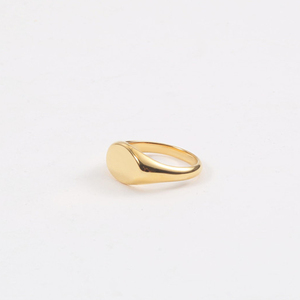 Personalized Stainless Steel Oval <strong>Gold</strong> <strong>Signet</strong> <strong>Ring</strong> Engraved Custom Initial Name <strong>Ring</strong> Stackable <strong>Rings</strong> for Women - Product Image 2