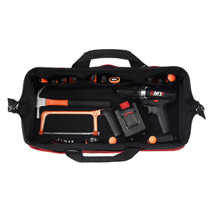 Sac à outils professionnel à large ouverture, sac de travail multi-poches robuste pour électriciens, plombiers et techniciens d'entretien - Product Image 4