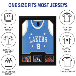 DX Designs Wholesale Metal Wooden Sports <strong>Jersey</strong> Display <strong>Frame</strong> - Shadow Box Case for Basketball/Football Shirt Storage &amp; Display - Product Image 4