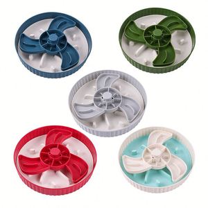 Gamelle anti-glouton rotative pour chien, assiette de distribution lente, puzzle alimentaire, pour aliments secs, humides et crus, trois compartiments, en plastique étanche et écologique - Product Image 1