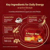 Prix Usine Promotion Café X Power Énergie & Fertilité Homme Maca Café Instantané en Poudre Dosage pour Adultes