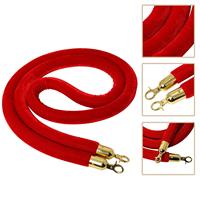 Barrières de contrôle de foule en acier inoxydable rouge avec poteaux à corde, protection IP10 non réfléchissante, 1,5 m x 32 cm x 32 cm