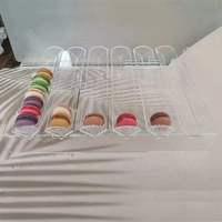 Support de présentation en acrylique pour donuts, macarons, biscuits, plateaux à desserts, présentoir surélevé, emballé dans un carton