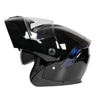 Mustang Boîte de support de casque intelligent Cool Light Blue Bike Unique Integral Animal Full Face Casque de moto avec lunettes