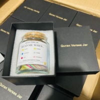 Boîte en verre pour la prière musulmane, pot à vœux Coran, meilleur cadeau pour les versets du Coran islamique
