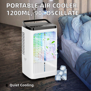 Climatiseur Portable 1200ML, Rafraîchisseur d'<span class=keywords><strong>Air</strong></span> Silencieux, Oscillation à 90°, 4 Vitesses, 2 Modes de Brumisation, Minuteries, Commande Mécanique - Product Image 2