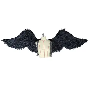 Victoria's secret catwalk shows featured cosplay props oversized black feathered angel wings