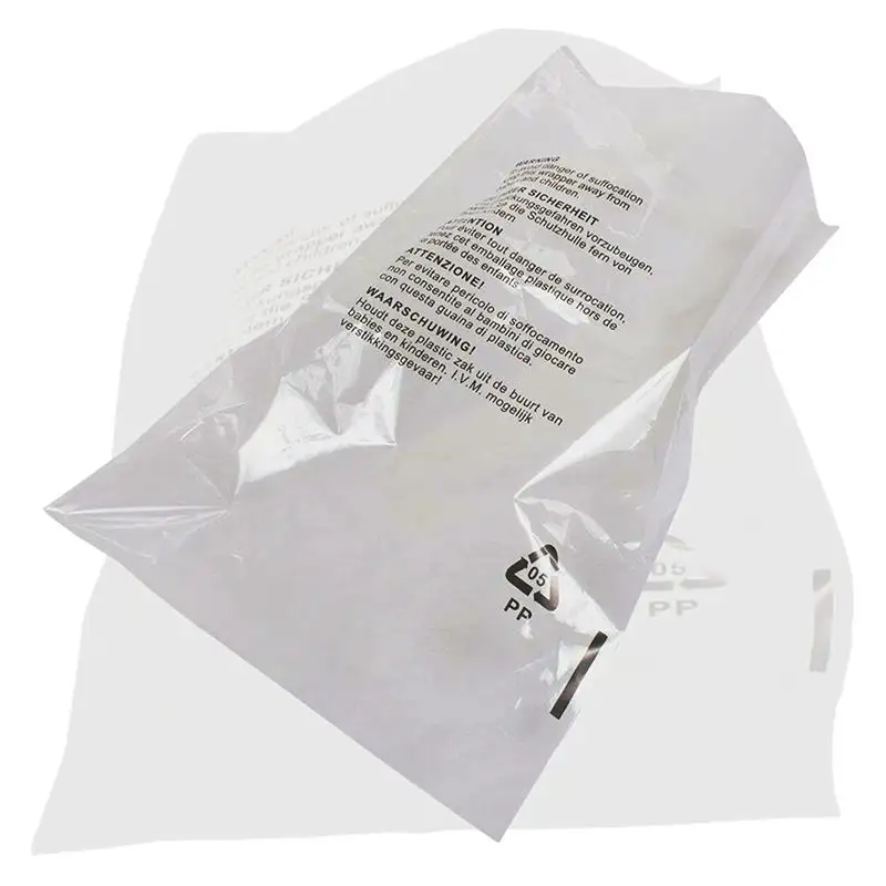 FBA 1.5 Mil LDPE Poly Bag Transparent with Suffocation Warning Printing Garment Packaging Underwear Packaging Clothing Bag KS