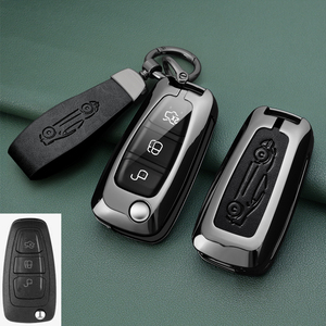 Cho <span class=keywords><strong>Ford</strong></span> kim loại + da Car <span class=keywords><strong>Key</strong></span> trường hợp Bag Bìa trường hợp - Product Image 3