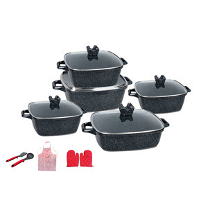 15 Chiếc Bộ Nồi Nấu Ăn Đáy Cảm Ứng Chống Dính Bằng Nhôm Đúc Bộ Dụng Cụ Nấu Ăn Nhà Bếp - Product Image 4