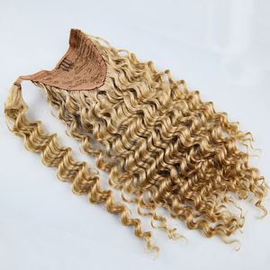 <span class=keywords><strong>Queue</strong></span> <span class=keywords><strong>de</strong></span> <span class=keywords><strong>cheval</strong></span> bouclée Blonde <span class=keywords><strong>platine</strong></span> 100 cheveux humains bruts Deep Wave longues Extensions <span class=keywords><strong>de</strong></span> bande magique à Clip - Product Image 4