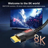Câble à fibre optique active coaxial AOC haute vitesse Ultra HD vidéo 48 Gbps EARC HDCP2.2 pour moniteur et projecteur 8K