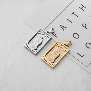 18k Gold Plated <b>Titanium</b> Steel Religious Pendant Necklace Unisex Gift Jewelry Fashion Accessory - Product Image 1