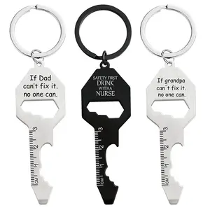 Yiwu ganggu nhà hình hài hước tự vệ Keychain chìa khóa hình dạng mở chai kim loại Keychain