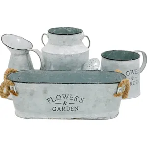 Water Jug Metalen Vaas Bloem Planter Vintage Huis & Tuin Decor