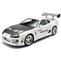 Modèle de supercar Supra A80 à l'échelle 1:24 en métal moulé sous pression avec son et lumière, fonction de recul, construction en alliage et plastique, portes ouvrables