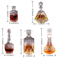 Bouteille de whisky classique en cristal à bord doré, carafe à liqueur de forme irrégulière pour vin et bourbon, en verre, vente en gros
