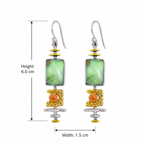 Orecchini Geometrici Retrò Creativi Multicolore con Tonalità Turchesi, Ornamenti Decorativi per Orecchie da Donna per Uso Quotidiano - Product Image 5
