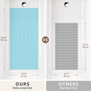 OTHWAY Shower <strong>Mat</strong> Non Slip Easy to Cut Shower Floor <strong>Mat</strong>, Machine Washable Bathtub <strong>Mat</strong>, Light <strong>Blue</strong> Non Slip Soft <strong>Bath</strong> <strong>Mat</strong> Tub - Product Image 3