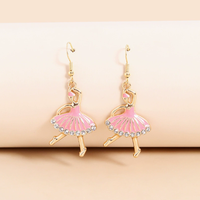 Boucles d'oreilles de danseuse style ballet pour filles, bijoux plaqués tendance pour femmes, accessoires