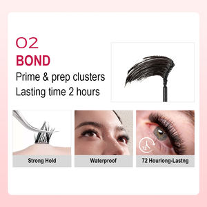2in1透明と黒のラッシュ接着剤セグメント接着剤防水まつげ接着剤DIYラッシュボンドとシール個々のクラスターラッシュ用 - Product Image 3