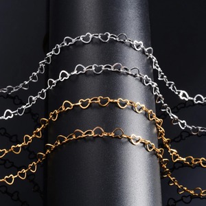 Collier ras du cou en acier inoxydable avec chaîne à maillons en forme de cœur de 4 mm, fait main, pour femmes, couleur argent/or, accessoire de bijouterie - Product Image 3