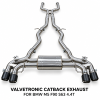 Système d'échappement Catback en acier inoxydable Valvetronic pour M5 F90 S63 4.4T avec embouts en fibre de carbone, 1 pièce