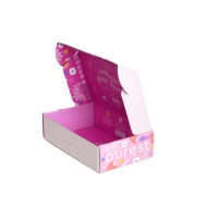 Nouvelle boîte d'expédition pliable en carton ondulé imprimée double face personnalisée PLD 2026, rose, pour emballage de peptides et suppléments de beauté