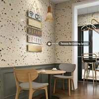 Revêtement mural moderne de haute qualité aspect terrazzo SPC+UV, imperméable et ignifuge, pour escaliers, villas, salles de bain, murs de douche, usage commercial